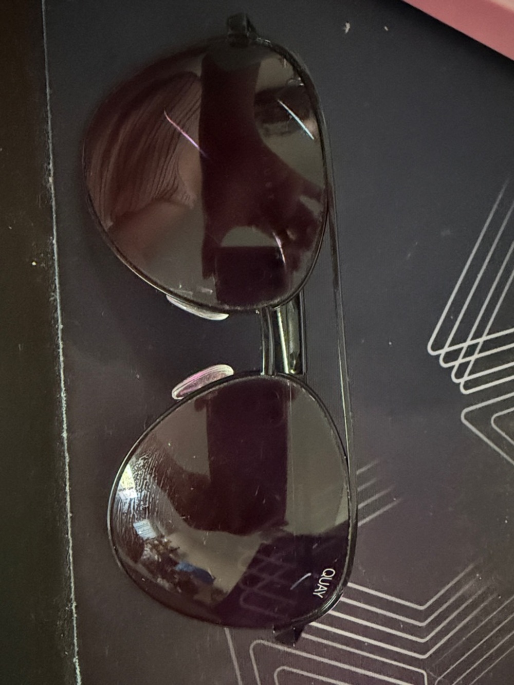 Quay Australia Black Aviator Sunglasses